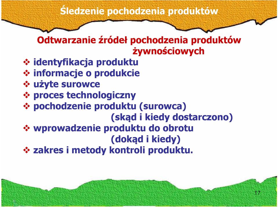 proces technologiczny pochodzenie produktu (surowca) (skąd i kiedy