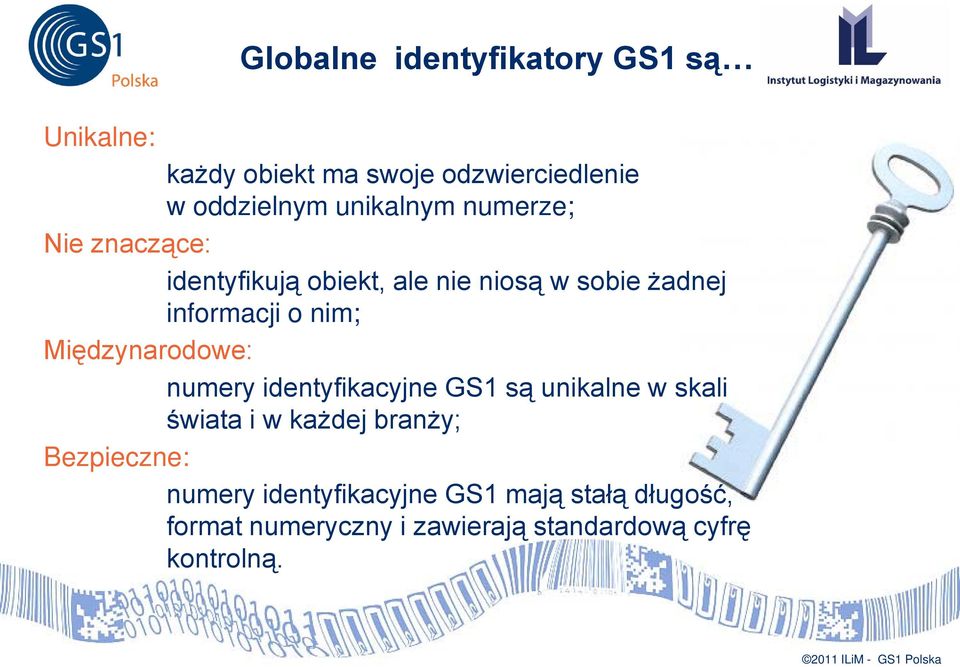 nim; Międzynarodowe: numery identyfikacyjne GS1 są unikalne w skali świata i w każdej branży;