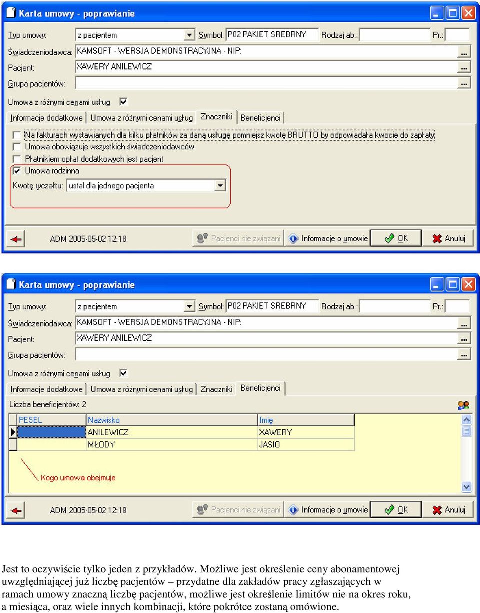 przydatne dla zakładów pracy zgłaszajcych w ramach umowy znaczn liczb