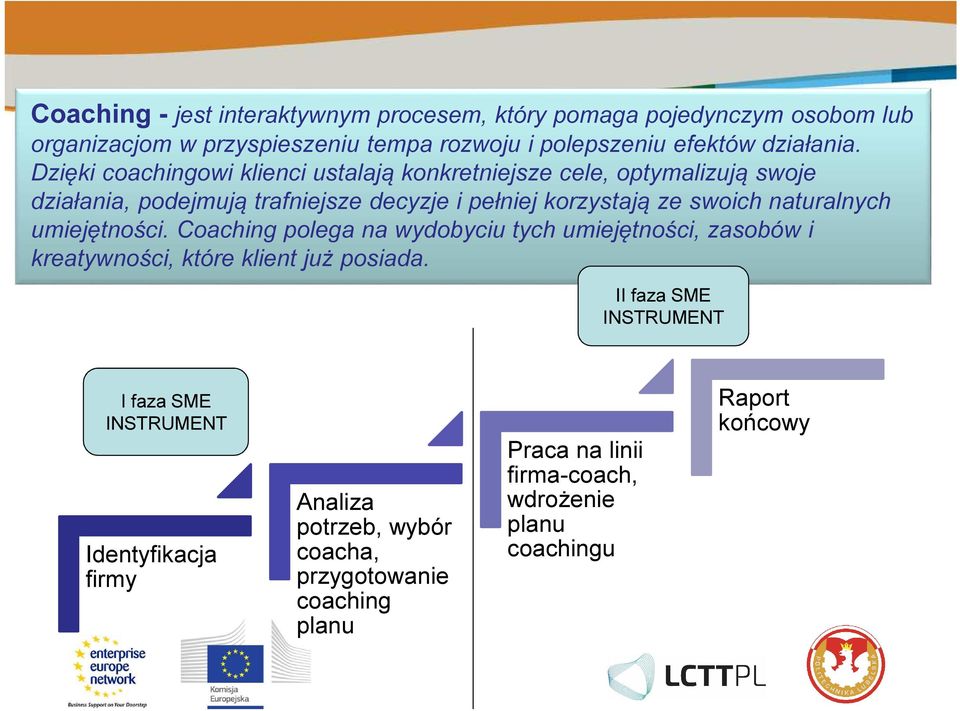 naturalnych umiejętności. Coaching polega na wydobyciu tych umiejętności, zasobów i kreatywności, które klient już posiada.