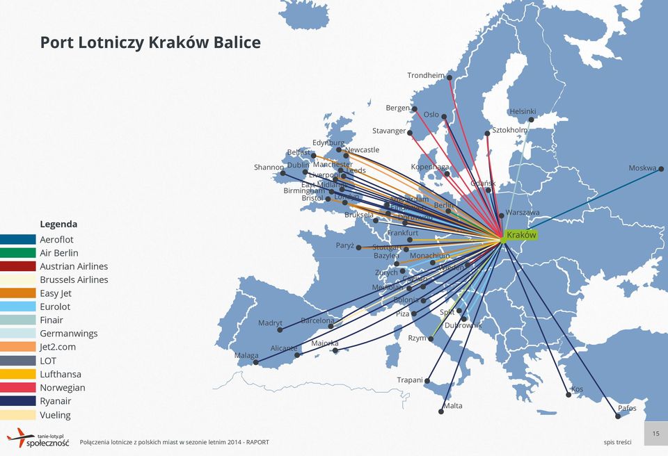 com Lufthansa Norwegian Vueling Shannon Dublin Manchester Leeds Liverpool Kopenhaga East Midlands Gdańsk Birmingham Bristol Londyn Amsterdam