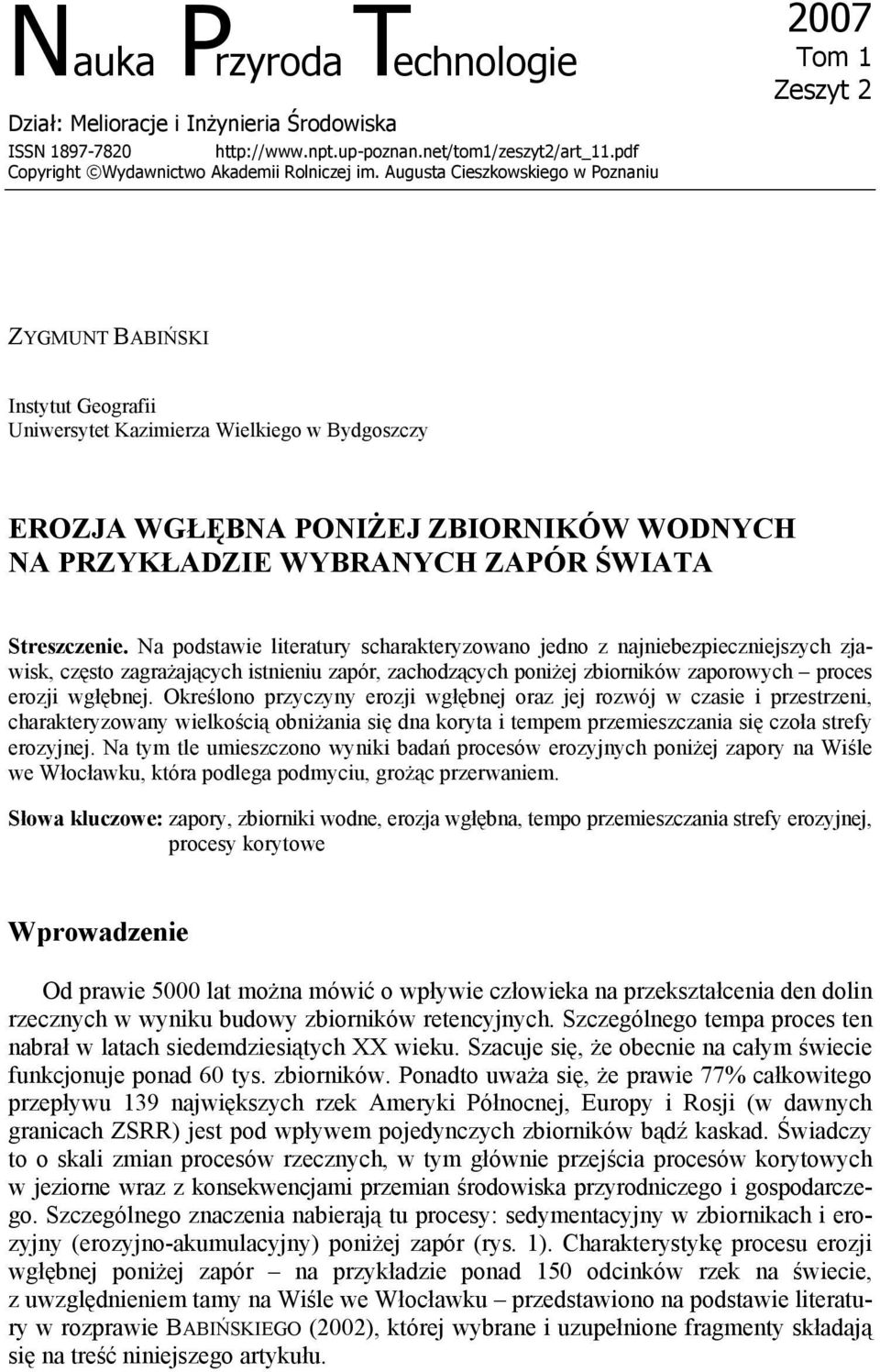 WYBRANYCH ZAPÓR ŚWIATA Streszczenie.