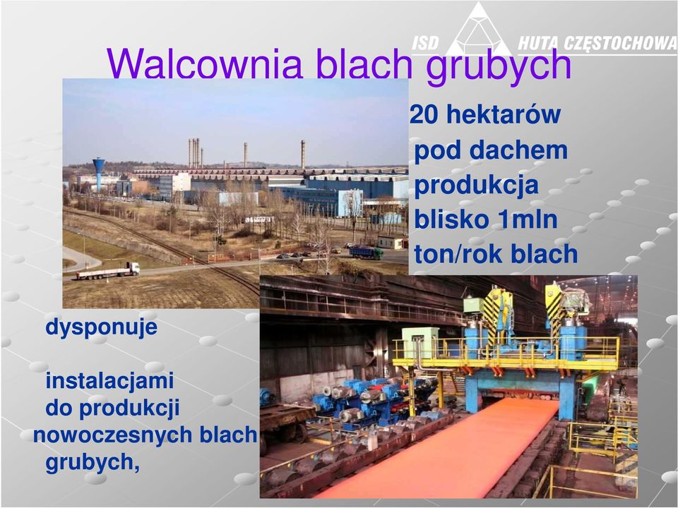 ton/rok blach dysponuje instalacjami