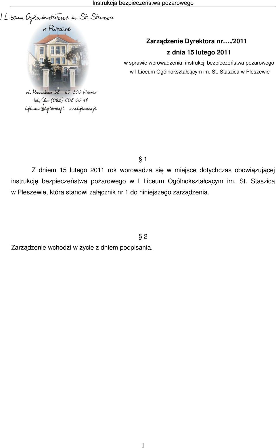 Ogólnokształcącym im. St.