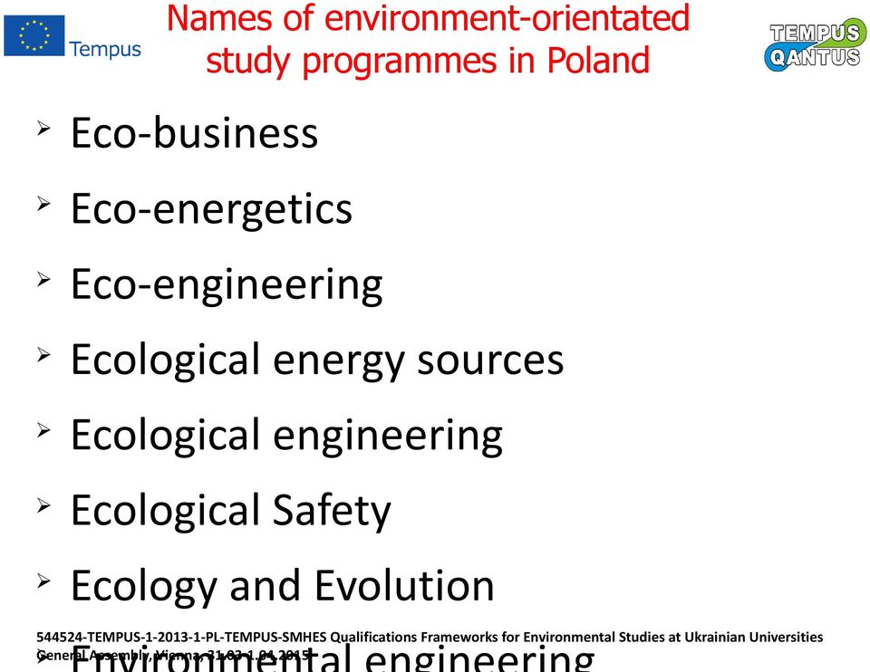 Eco-energetics Eco-engineering Ecological