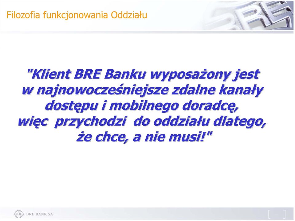 zdalne kanały dostępu i mobilnego doradcę, więc