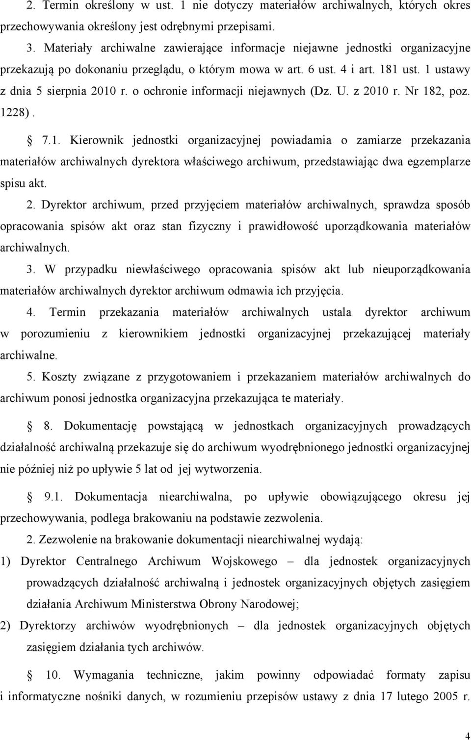 o ochronie informacji niejawnych (Dz. U. z 2010