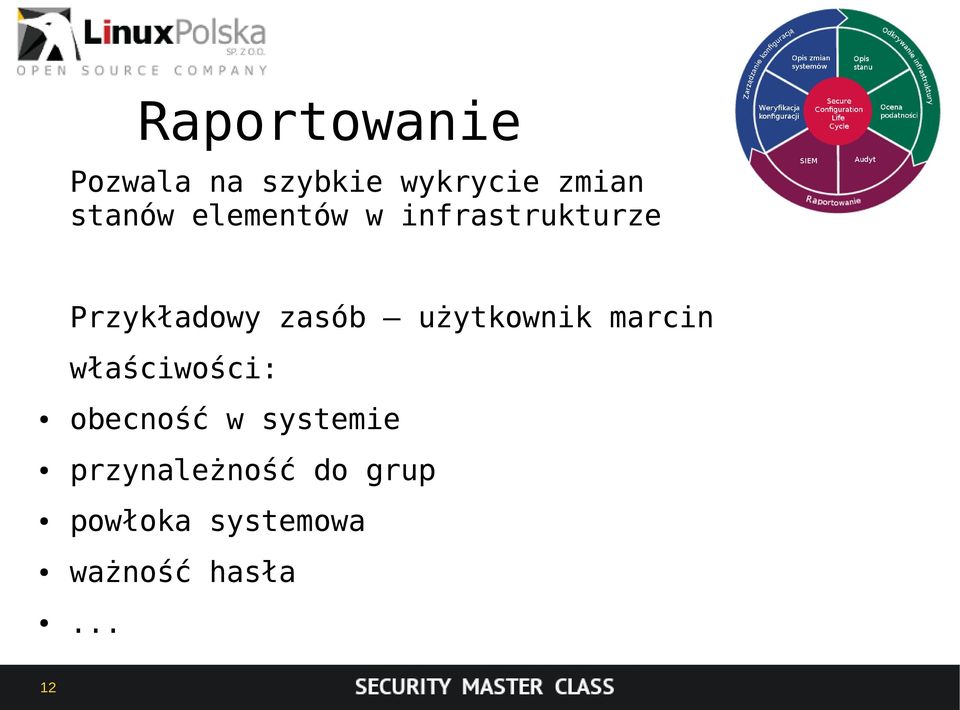 użytkownik marcin właściwości: obecność w systemie