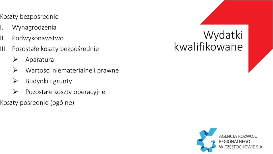 Pozostałe koszty bezpośrednie Aparatura Wartości