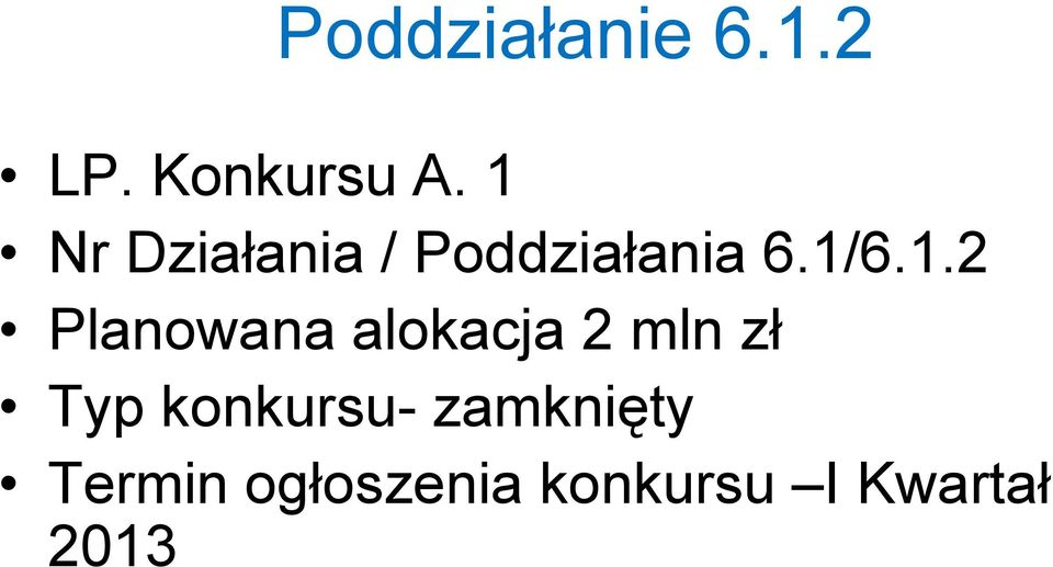 Planowana alokacja 2 mln zł Typ konkursu-