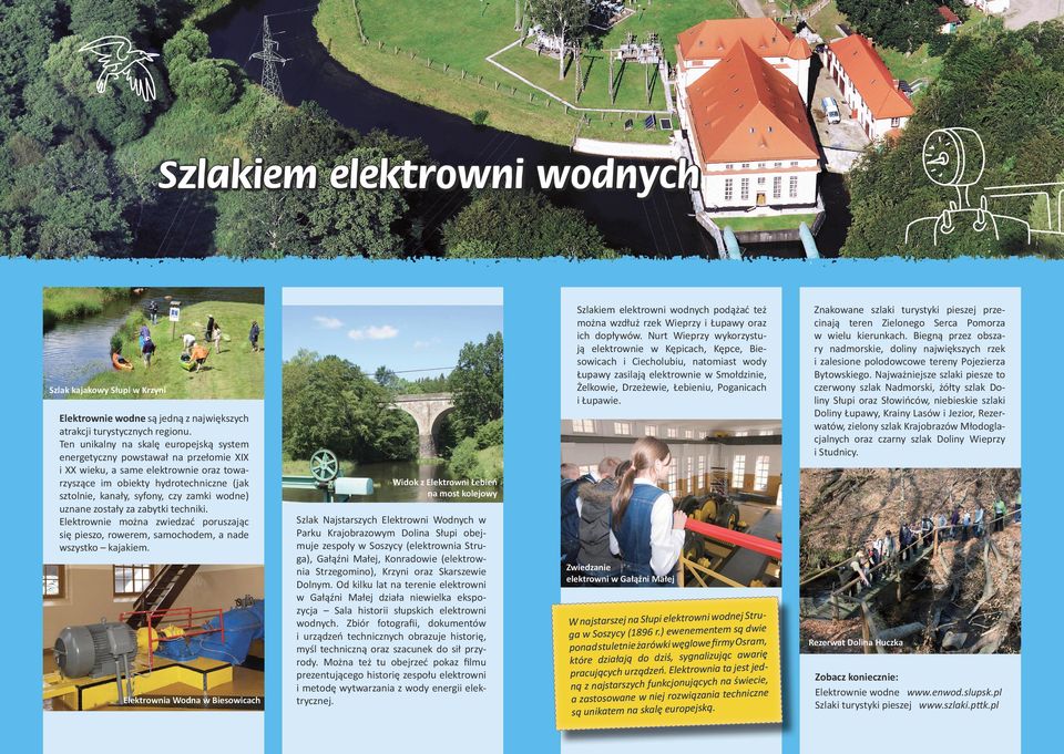 Szlak kajakowy Słupi w Krzyni Elektrownie wodne są jedną z największych atrakcji turystycznych regionu.