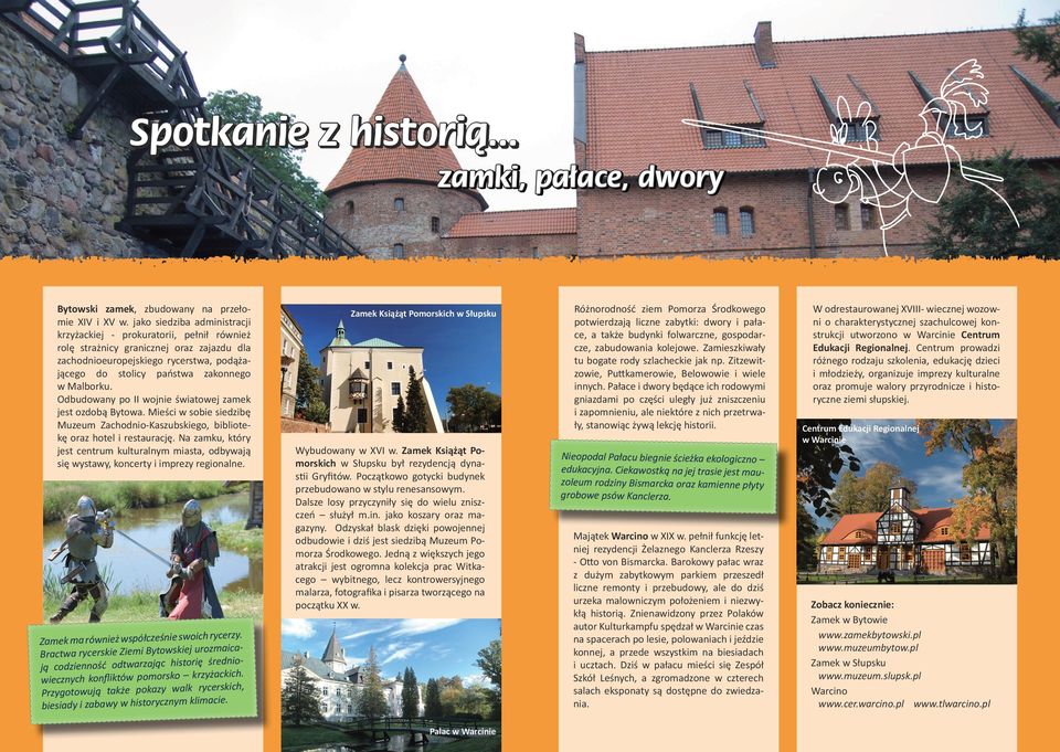 Malborku. Odbudowany po II wojnie światowej zamek jest ozdobą Bytowa. Mieści w sobie siedzibę Muzeum Zachodnio-Kaszubskiego, bibliotekę oraz hotel i restaurację.