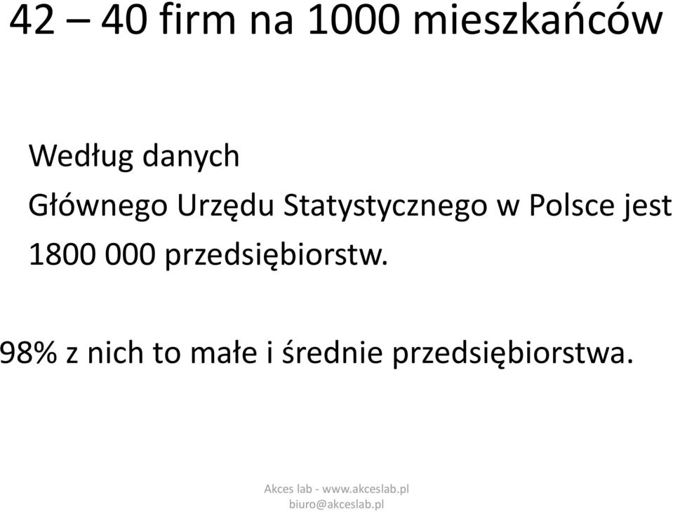 Polsce jest 1800 000 przedsiębiorstw.