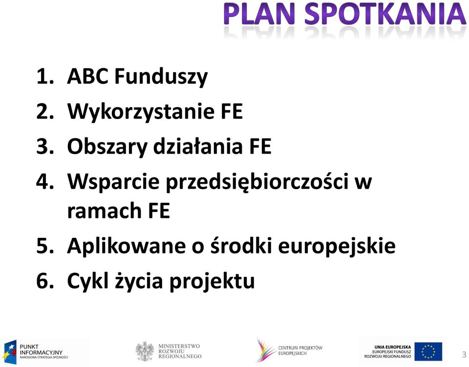 Wsparcie przedsiębiorczości w ramach FE