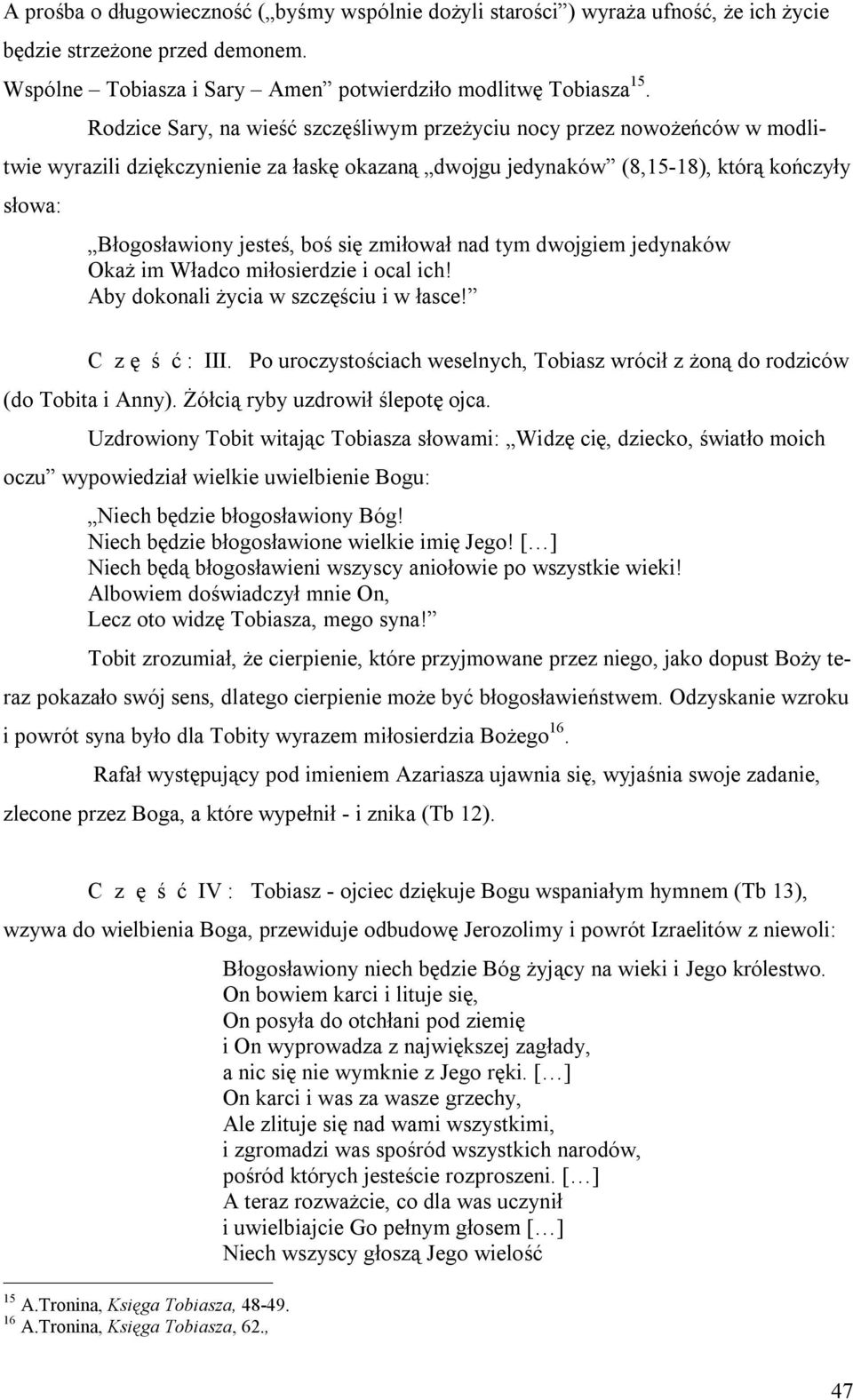 DWOJE JEDYNAKÓW Problematyka teologiczna Księgi Tobiasza - PDF Free Download