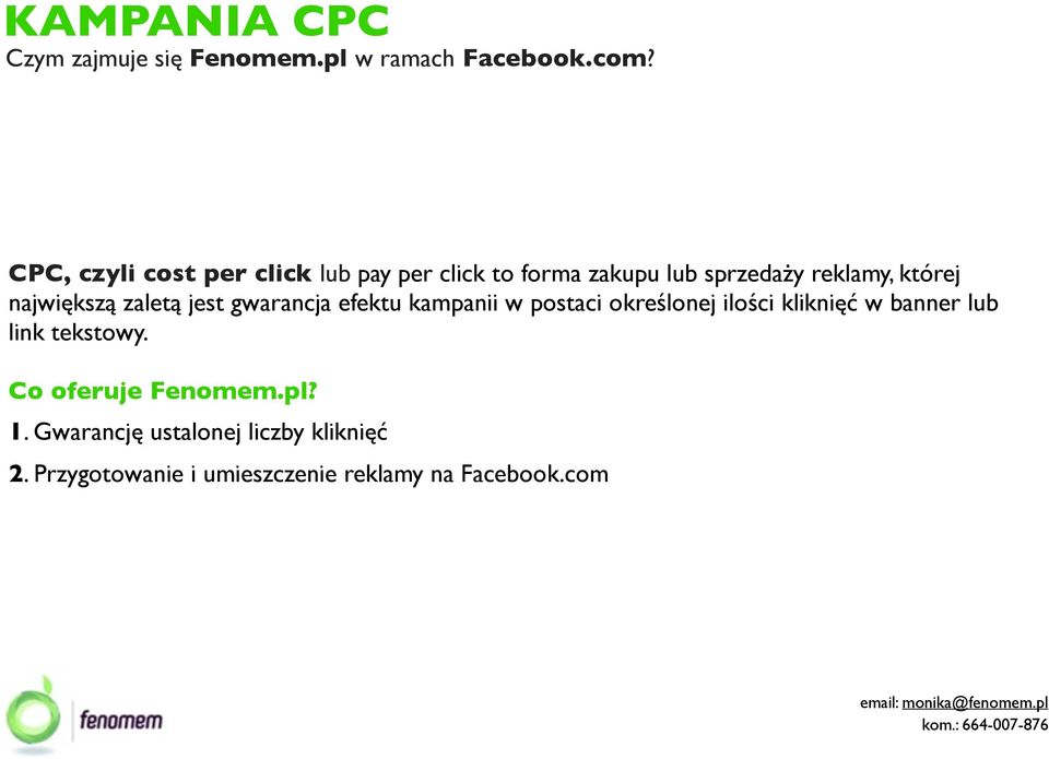 największą zaletą jest gwarancja efektu kampanii w postaci określonej ilości kliknięć w banner