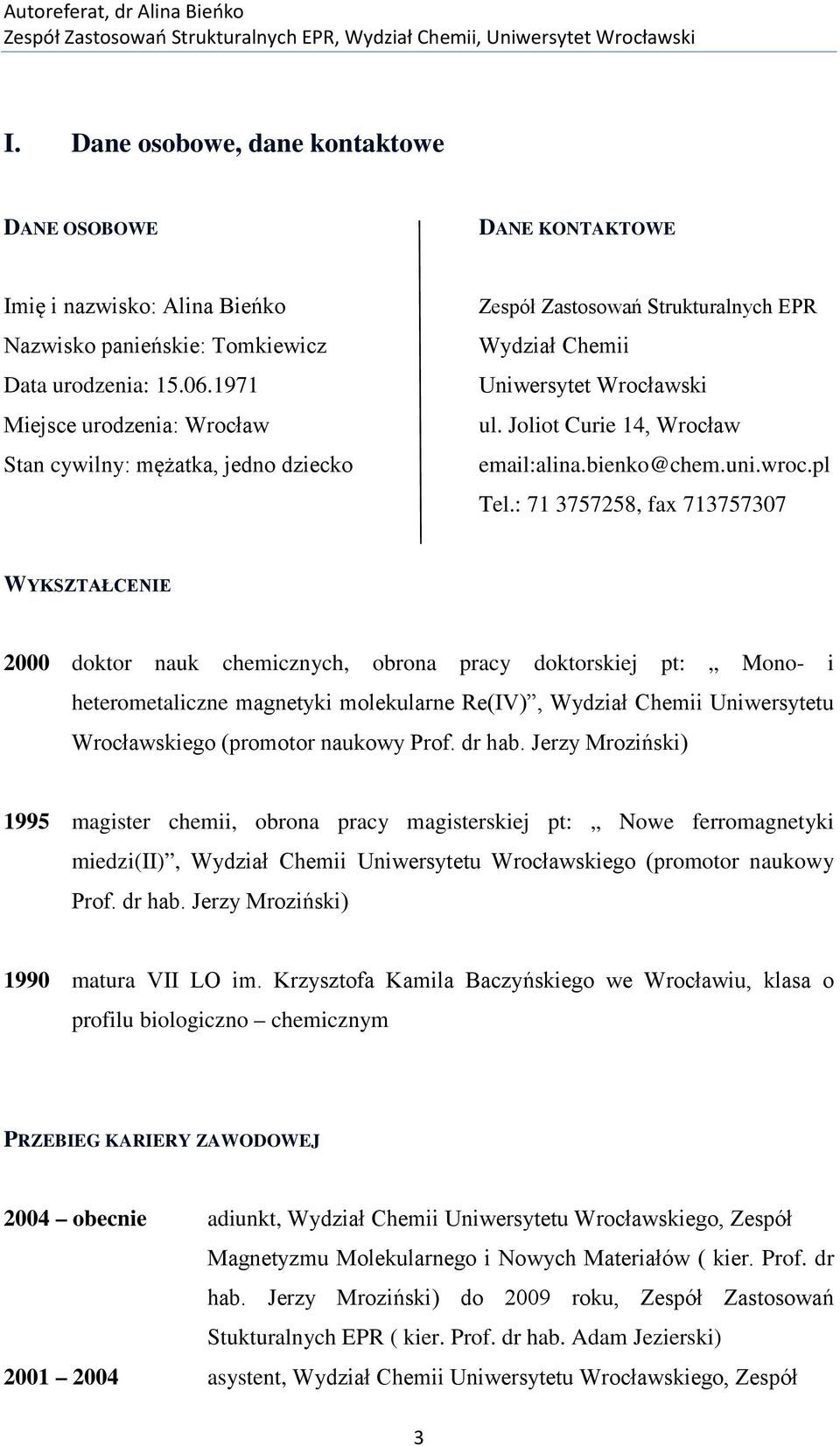 uni.wroc.pl Tel.