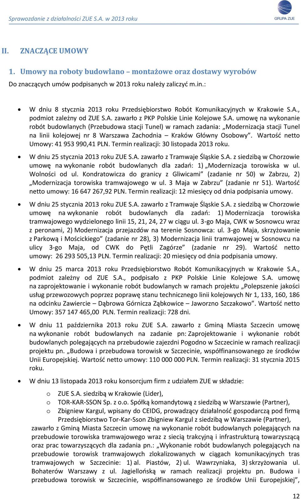 , podmiot zależny od ZUE S.A.