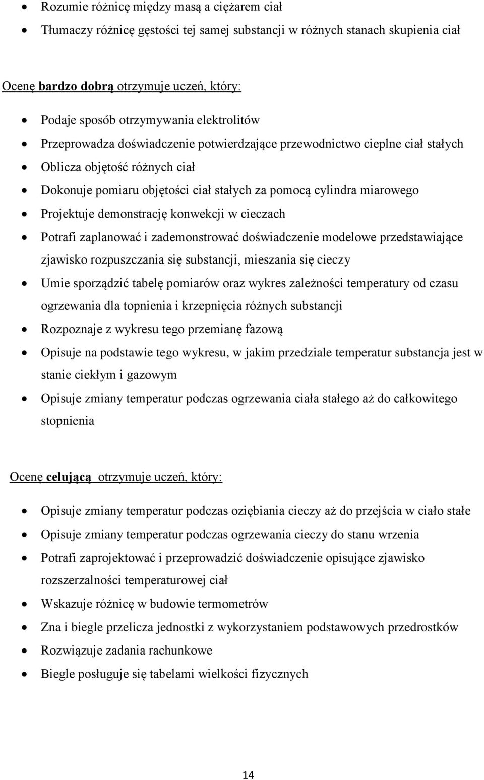 demonstrację konwekcji w cieczach Potrafi zaplanować i zademonstrować doświadczenie modelowe przedstawiające zjawisko rozpuszczania się substancji, mieszania się cieczy Umie sporządzić tabelę
