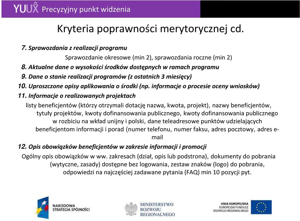 informacje o procesie oceny wniosków) 11.