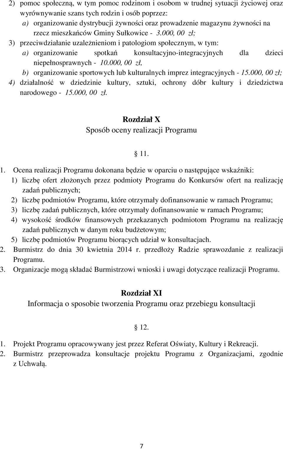 000, 00 zł; 3) przeciwdziałanie uzależnieniom i patologiom społecznym, w tym: a) organizowanie spotkań konsultacyjno-integracyjnych dla dzieci niepełnosprawnych - 10.