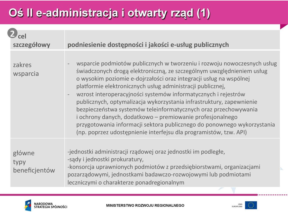 interoperacyjności systemów informatycznych i rejestrów publicznych, optymalizacja wykorzystania infrastruktury, zapewnienie bezpieczeństwa systemów teleinformatycznych oraz przechowywania i ochrony