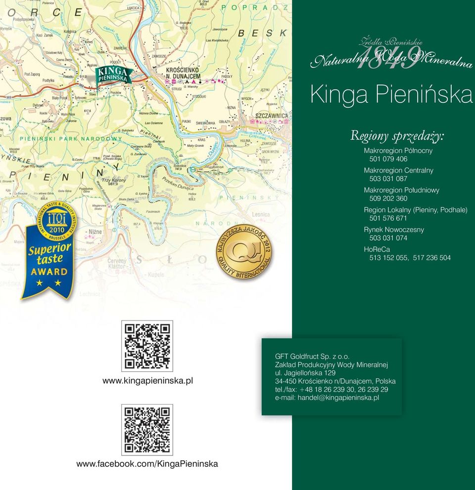 kingapieninska.pl GFT Goldfruct Sp. z o.o. Zakład Produkcyjny Wody Mineralnej ul.