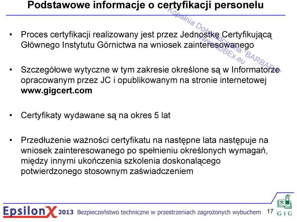 opublikowanym na stronie internetowej www.gigcert.