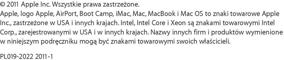 , zastrzeżone w USA i innych krajach. Intel, Intel Core i Xeon są znakami towarowymi Intel Corp.