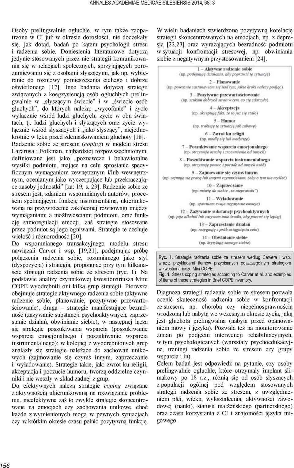 wraz z przykładami itemów przypisanych poszczególnym strategiom w kwestionariuszu Mini