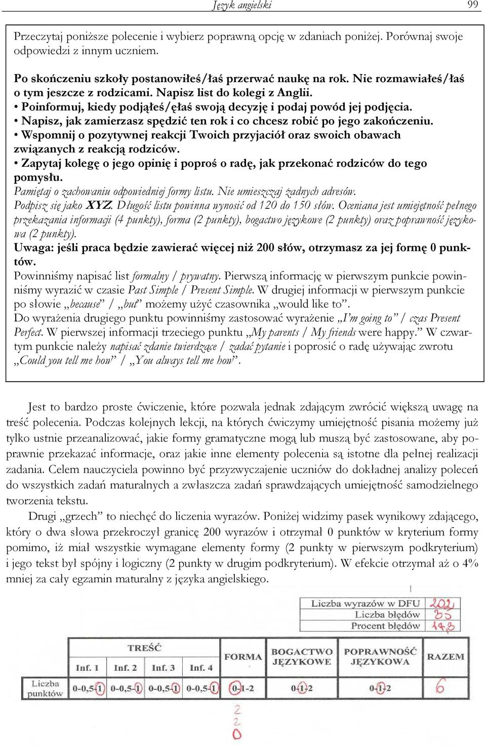 Napisz, jak zamierzasz spędzić ten rok i co chcesz robić po jego zakończeniu. Wspomnij o pozytywnej reakcji Twoich przyjaciół oraz swoich obawach związanych z reakcją rodziców.