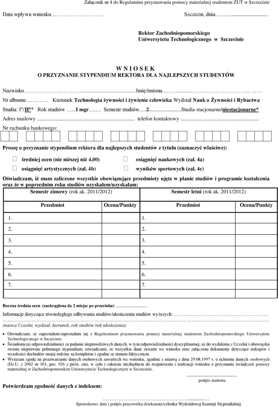 ..studia stacjonarne/niestacjonarne* Adres mailowy.