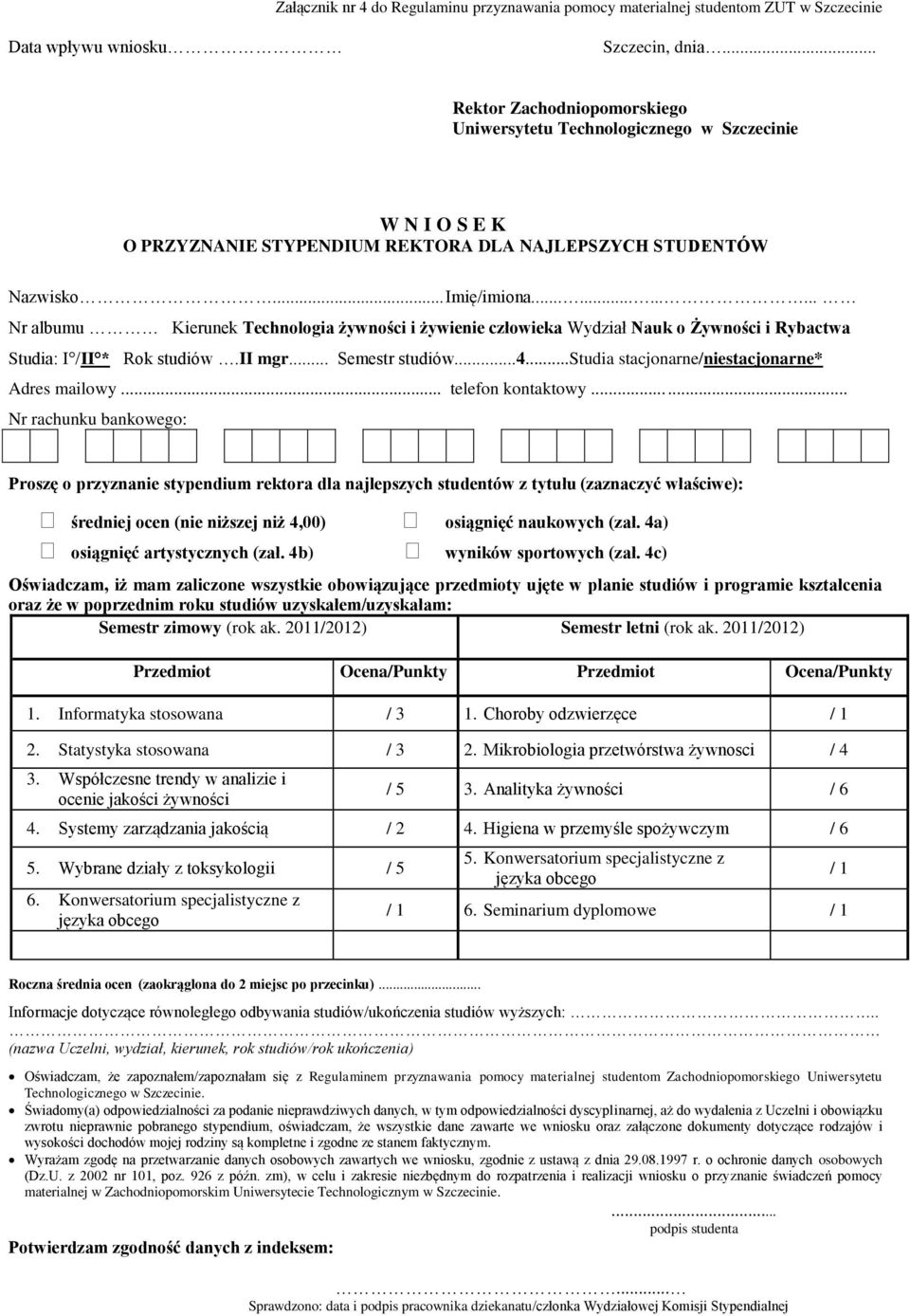 Współczesne trendy w analizie i ocenie jakości żywności / 5 3. Analityka żywności / 6 4. Systemy zarządzania jakością / 2 4.