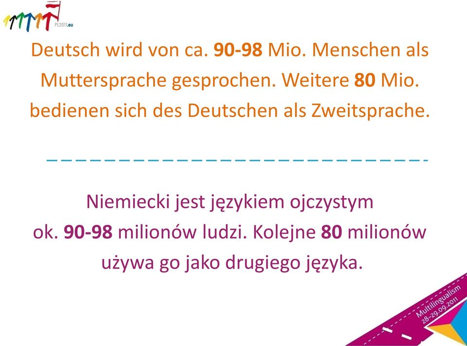 bedienen sich des Deutschen als Zweitsprache.