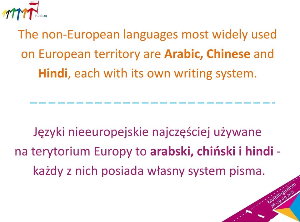 Języki nieeuropejskie najczęściej używane na terytorium Europy to