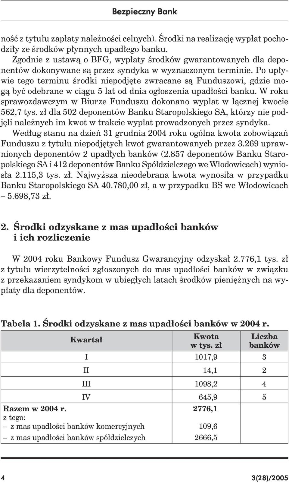Po upływie tego terminu środki niepodjęte zwracane są Funduszowi, gdzie mogą być odebrane w ciągu 5 lat od dnia ogłoszenia upadłości banku.