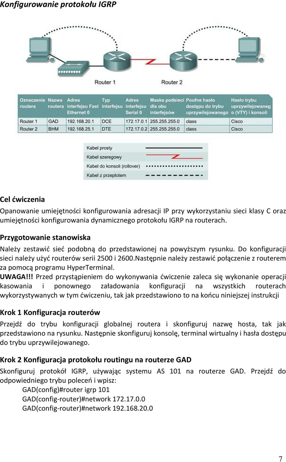 Następnie należy zestawid połączenie z routerem za pomocą programu HyperTerminal. UWAGA!