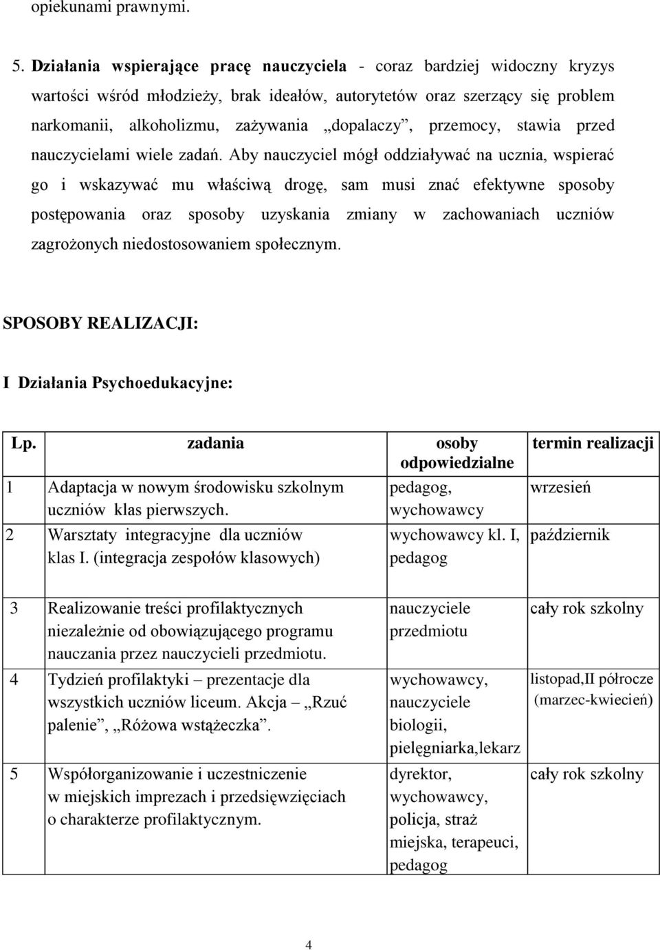 przemocy, stawia przed nauczycielami wiele zadań.