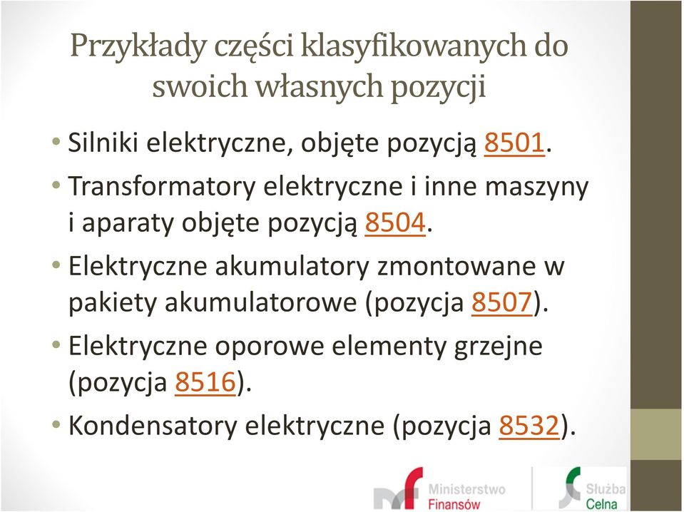 Transformatory elektryczne i inne maszyny i aparaty objęte pozycją 8504.