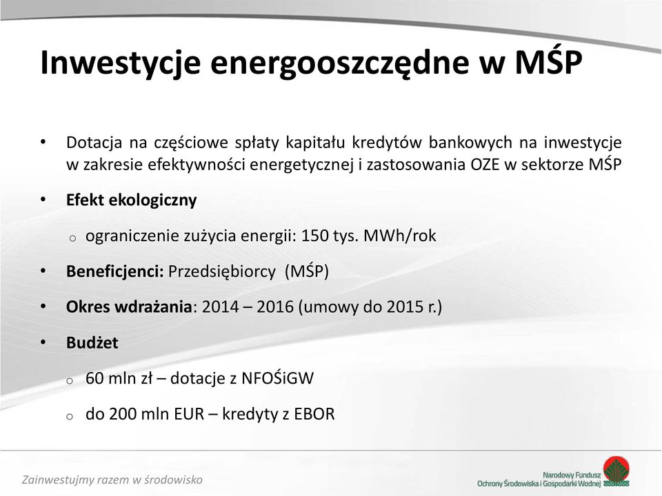 zużycia energii: 150 tys.