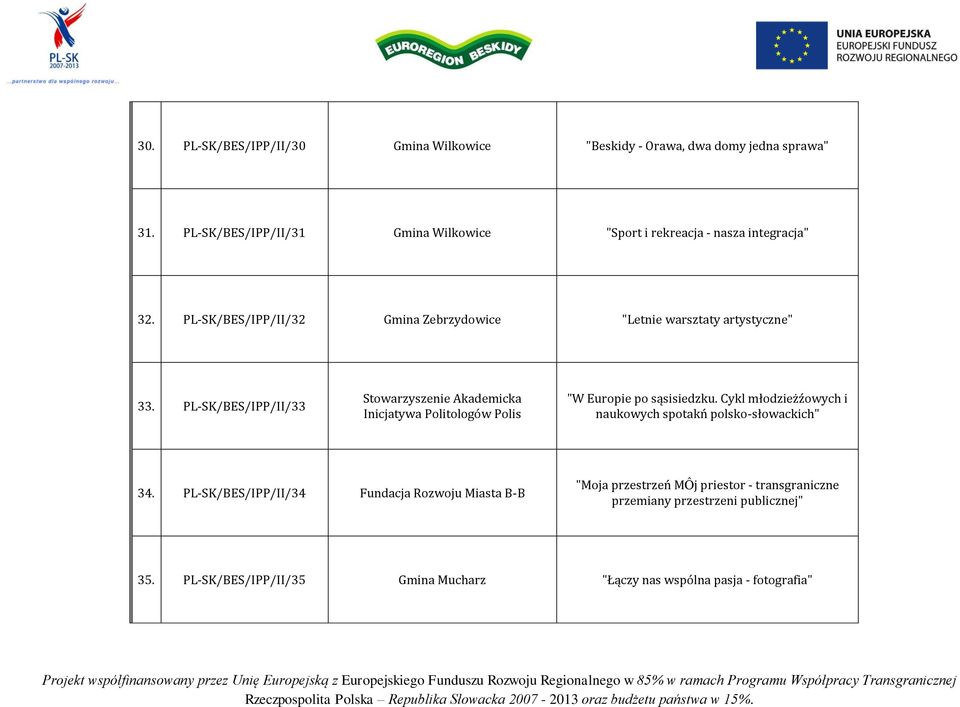 PL-SK/BES/IPP/II/33 Stowarzyszenie Akademicka Inicjatywa Politologów Polis "W Europie po sąsisiedzku.