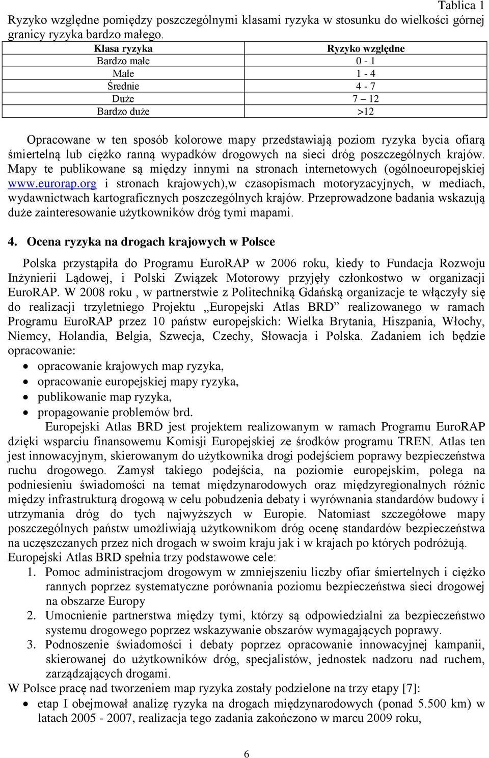 wypadków drogowych na sieci dróg poszczególnych krajów. Mapy te publikowane są między innymi na stronach internetowych (ogólnoeuropejskiej www.eurorap.