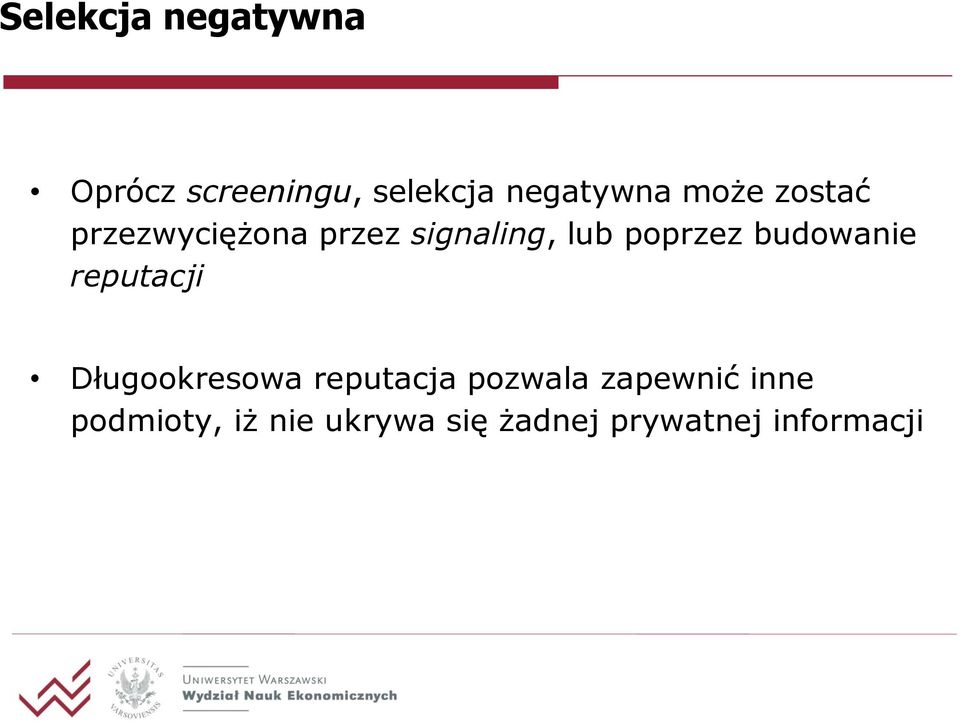 budowanie reputacji Długookresowa reputacja pozwala