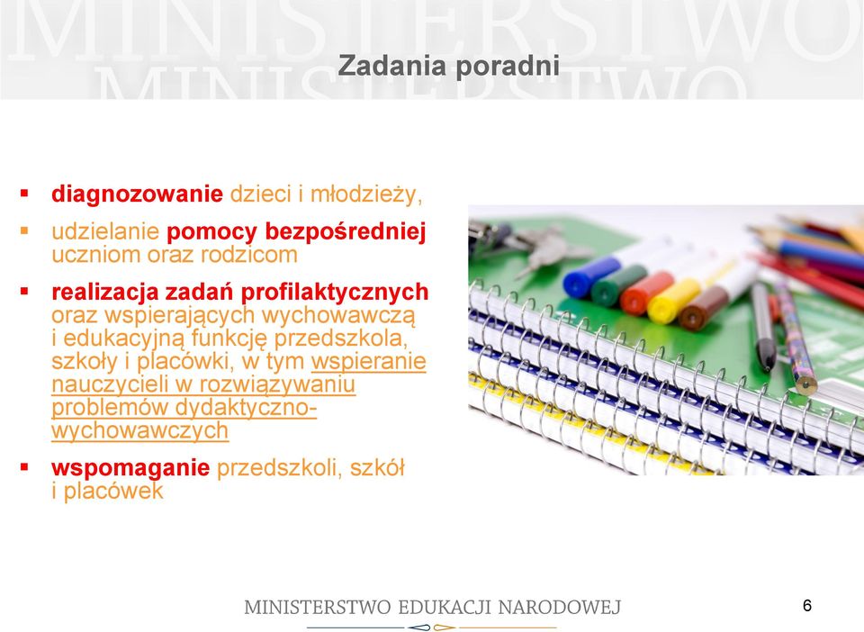 i edukacyjną funkcję przedszkola, szkoły i placówki, w tym wspieranie nauczycieli w