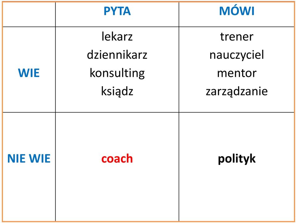 trener nauczyciel mentor