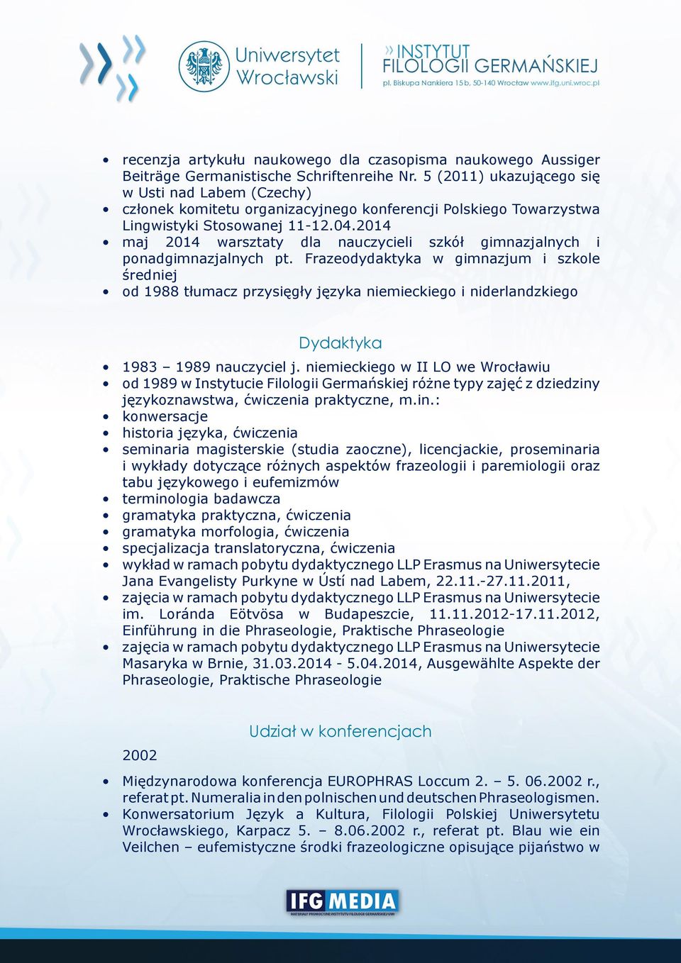 2014 maj 2014 warsztaty dla nauczycieli szkół gimnazjalnych i ponadgimnazjalnych pt.