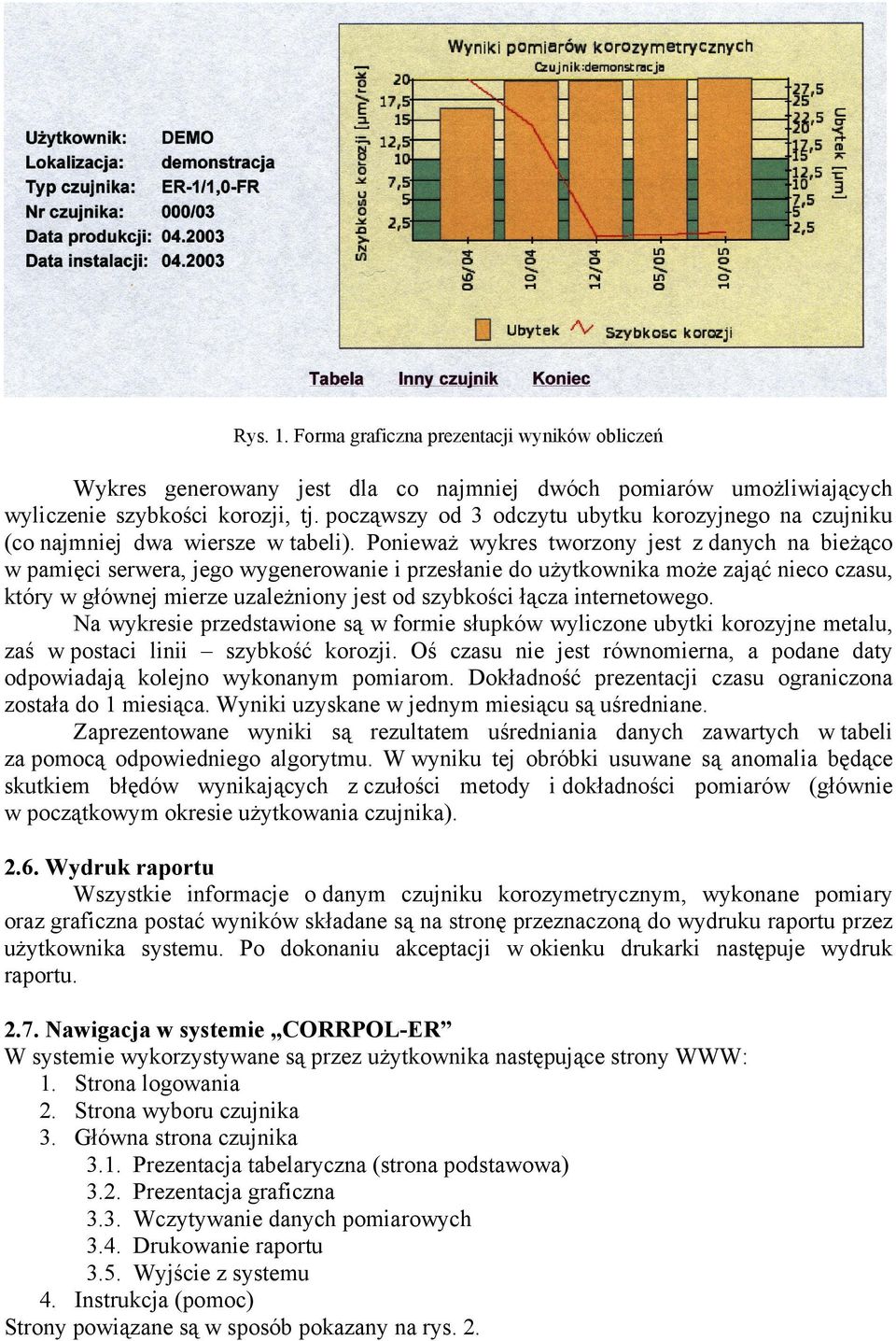 Ponieważ wykres tworzony jest z danych na bieżąco w pamięci serwera, jego wygenerowanie i przesłanie do użytkownika może zająć nieco czasu, który w głównej mierze uzależniony jest od szybkości łącza