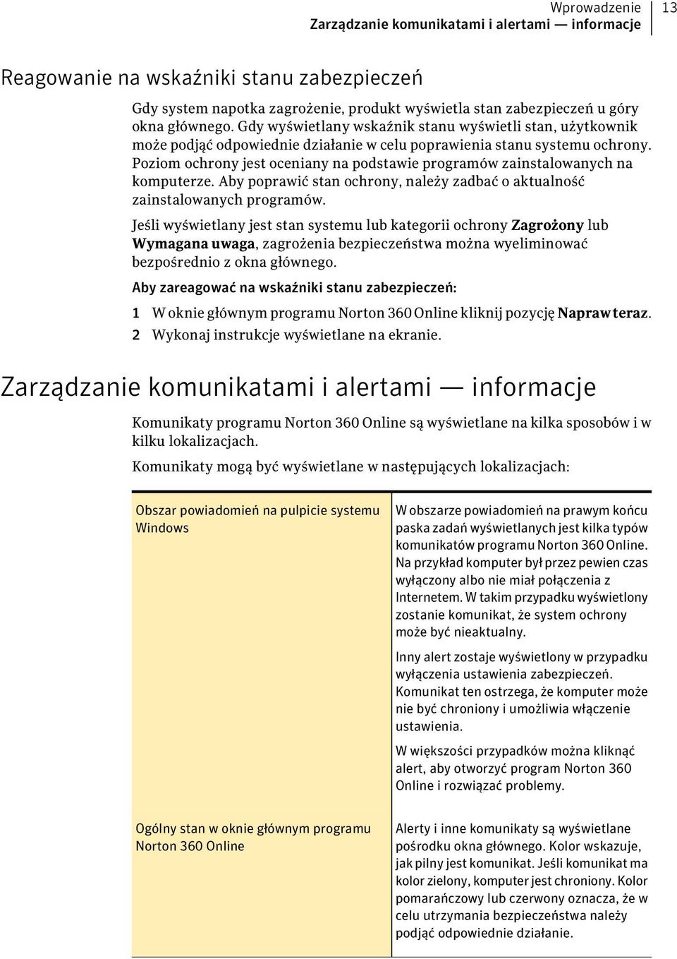 Poziom ochrony jest oceniany na podstawie programów zainstalowanych na komputerze. Aby poprawić stan ochrony, należy zadbać o aktualność zainstalowanych programów.