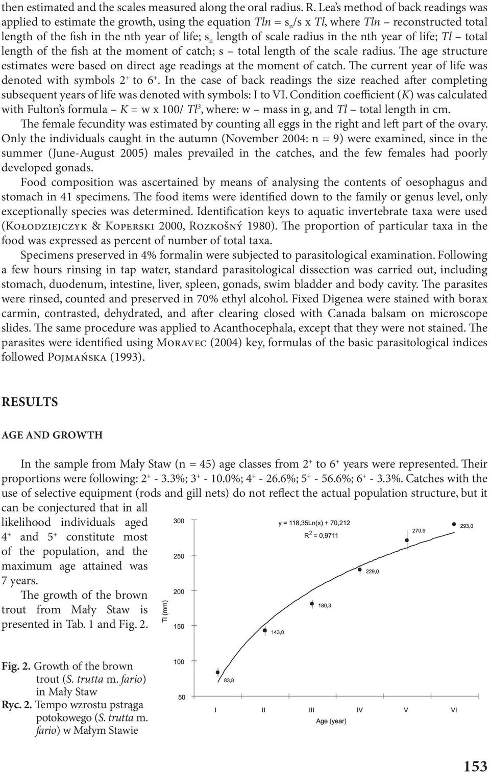 radius in the nth year of life; Tl total length of the fish at the moment of catch; s total length of the scale radius.