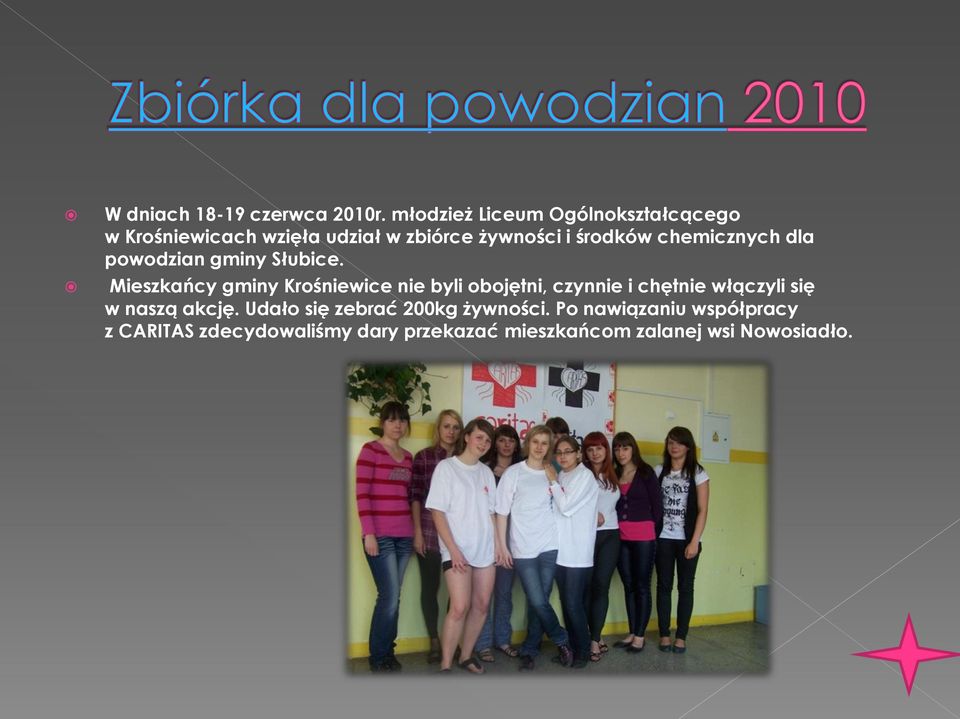 chemicznych dla powodzian gminy Słubice.